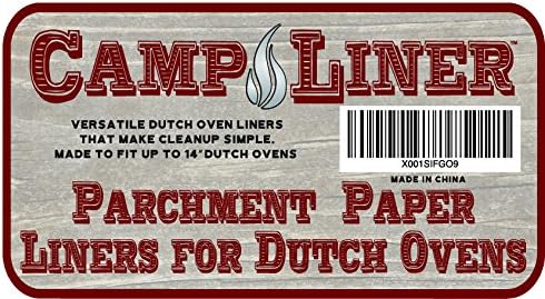 CampLiner Disposable Dutch Oven Liners – 20 Pack Extra-Thick Parchment Paper Rounds for 10”–14” Cast Iron Dutch Ovens | Eco-Friendly, Easy Cleanup Liners for Camping, Baking, & Outdoor Cooking