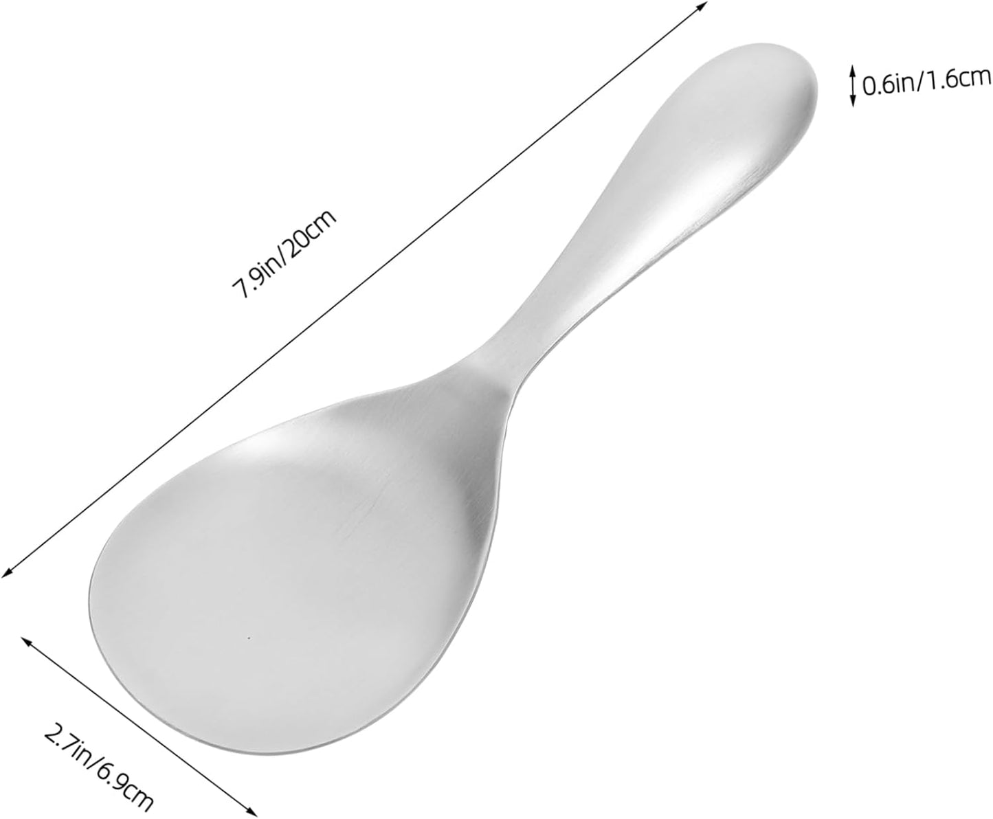 Cabilock Practical Large Scoops Rice Paddles 304 Stainless Steel Rice Spoons Non-stick Scoops