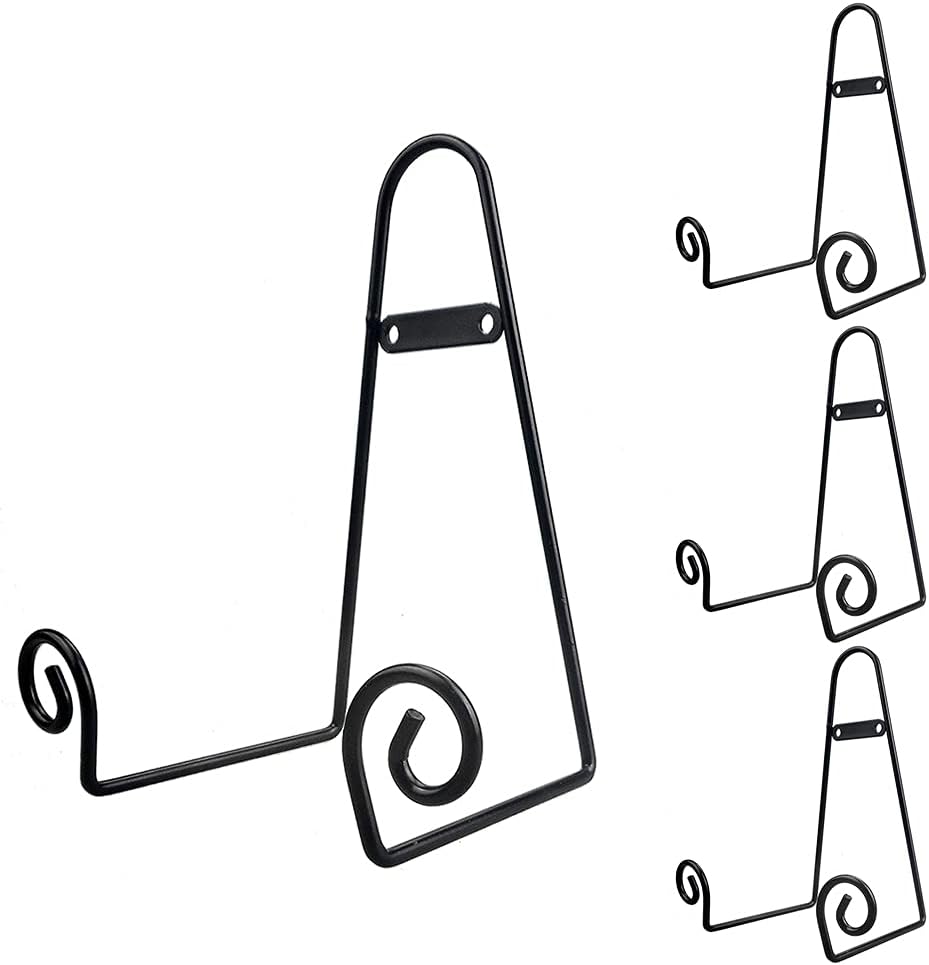 YY YEARCHY Plate Stand Holder for Wall Hanging Display Rack Art Hanger Metal Easel Photo Holder Books Bowls Platters