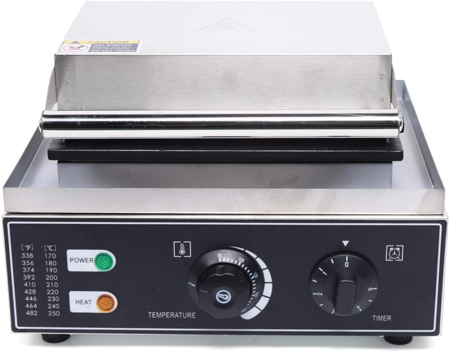 110V Nonstick 2-Shape Commercial Electric 5pcs Hot Dog Maker Machine Waffle Baker Electric Waffle Maker Muffin Machine Corn Dog for Family Breakfast Gift 1500W