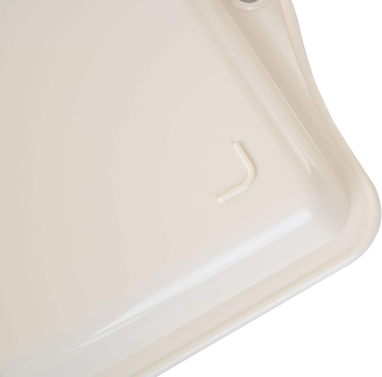 Mintra Home Durable Serving Tray - (1pk, CREAM) Unbreakable, Breakfast, Cafeteria, Fast Food, Handles