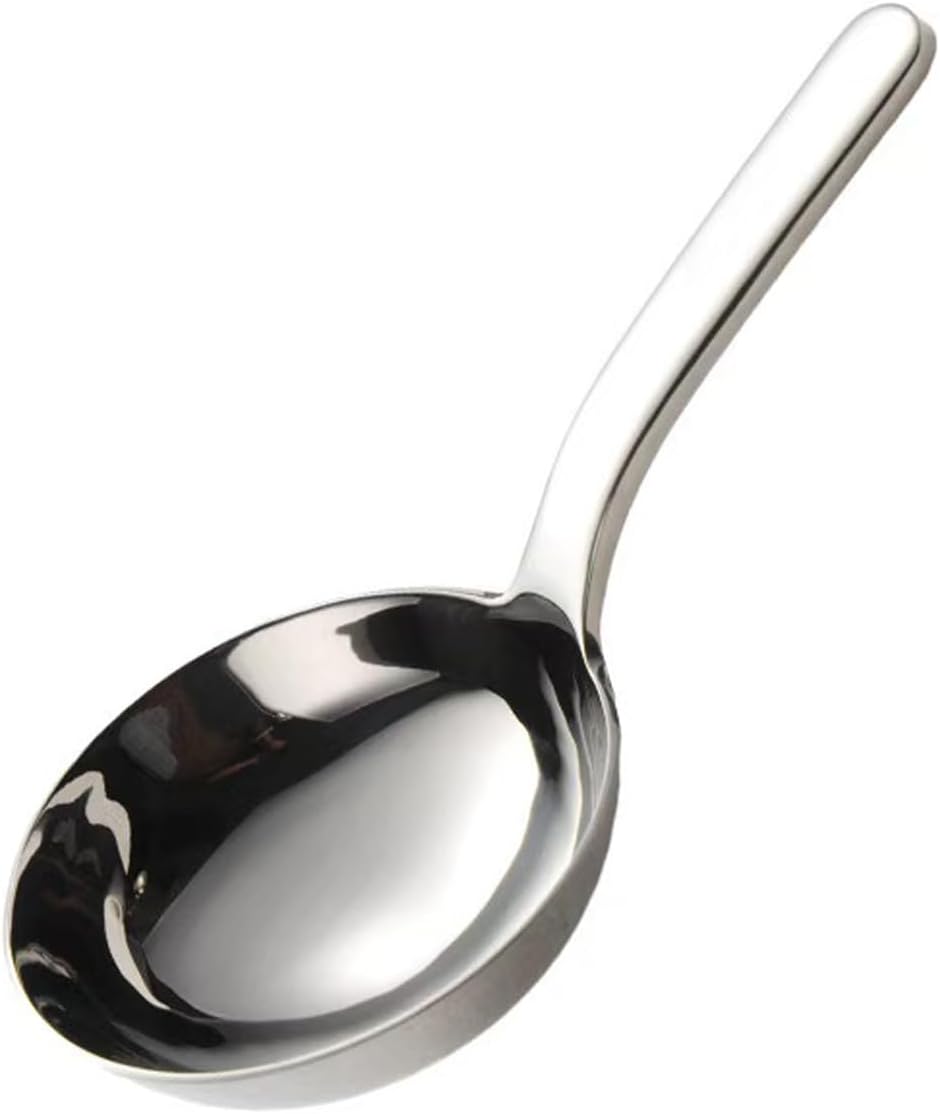 Heavy-Duty Ladle (Short Handle) Big Spoon 18/10 Stainless Steel Ladle for Serving, 7.1 inch, 1Pack (Silver)