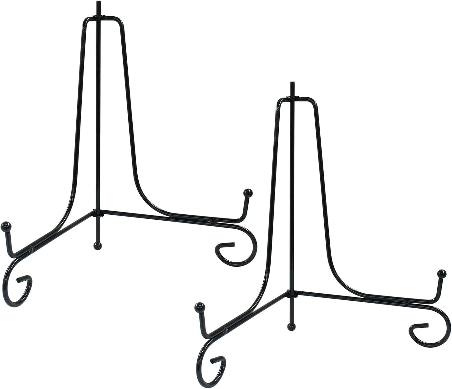 Hordion 2 Pack Plate Stand, 6 Inch Black Iron Easel Photo Display Stand Plate Holder for Picture Frame Book Tabletop Art Platter