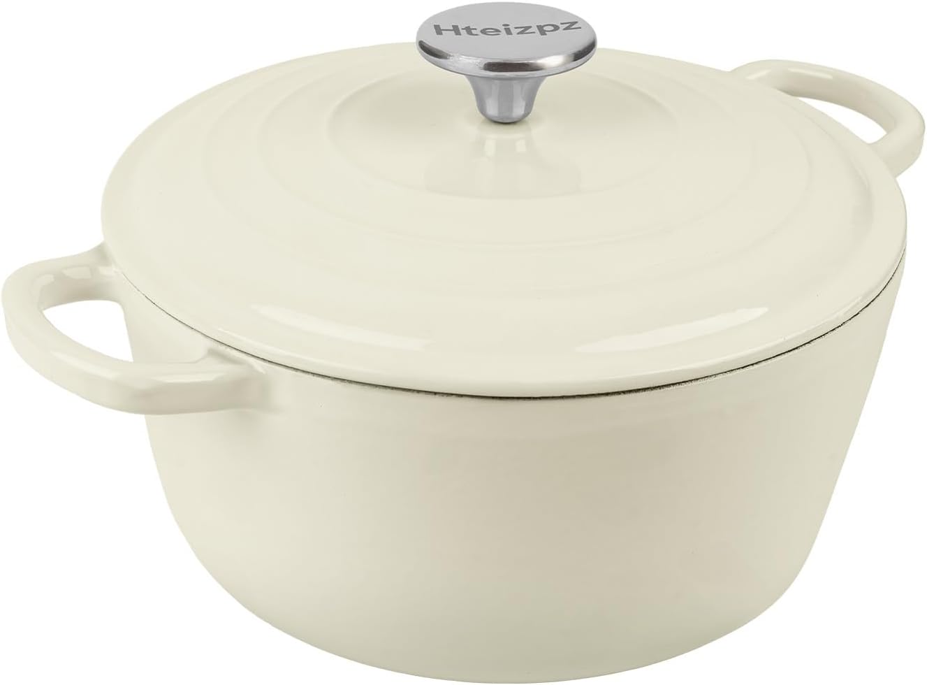 Enameled Cast Iron Dutch Oven Pot with Lid, 5.7 Quart Dutch Oven for Bread Baking, Oven Safe up to 500° F, Suitable for Bread Baking, Braising, Roasting, Stews, White