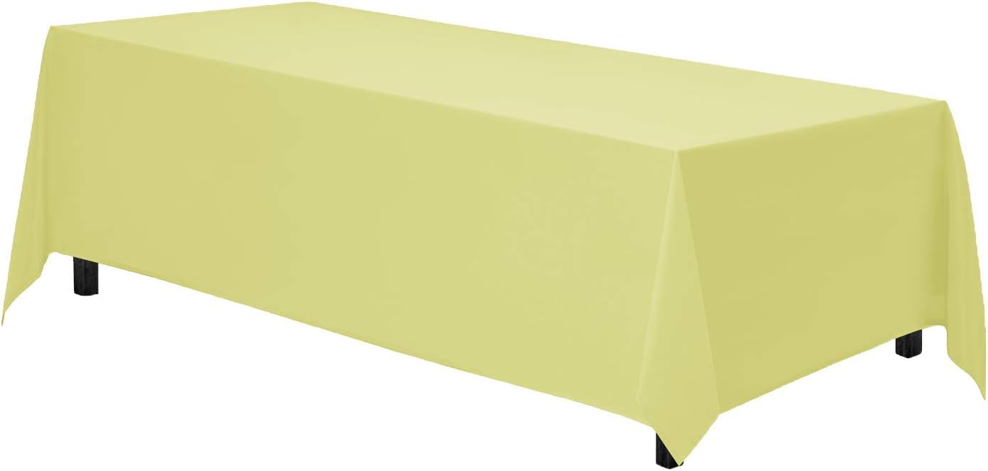 Gee Di Moda Rectangle Tablecloth - 70 x 120 Inch Yellow Table Cloth for 6 or 8 Foot Rectangle Table - Heavy Duty Washable Fabric - for Buffet Table, Holiday Party, Dinner, Wedding & Baby Shower