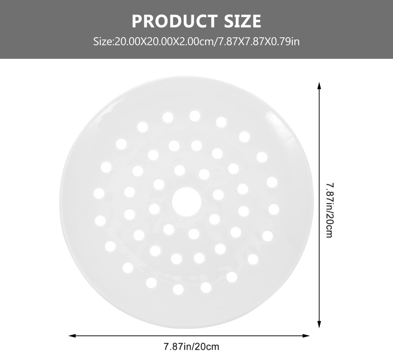 Cabilock Ceramic Steaming Plate 7.87 Inch White Steamer Tray for Dumplings Fish and Kitchen Cooking Essential