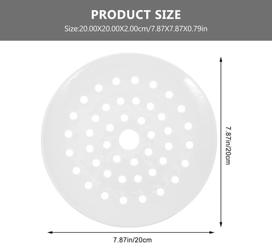 Cabilock Ceramic Steaming Plate 7.87 Inch White Steamer Tray for Dumplings Fish and Kitchen Cooking Essential