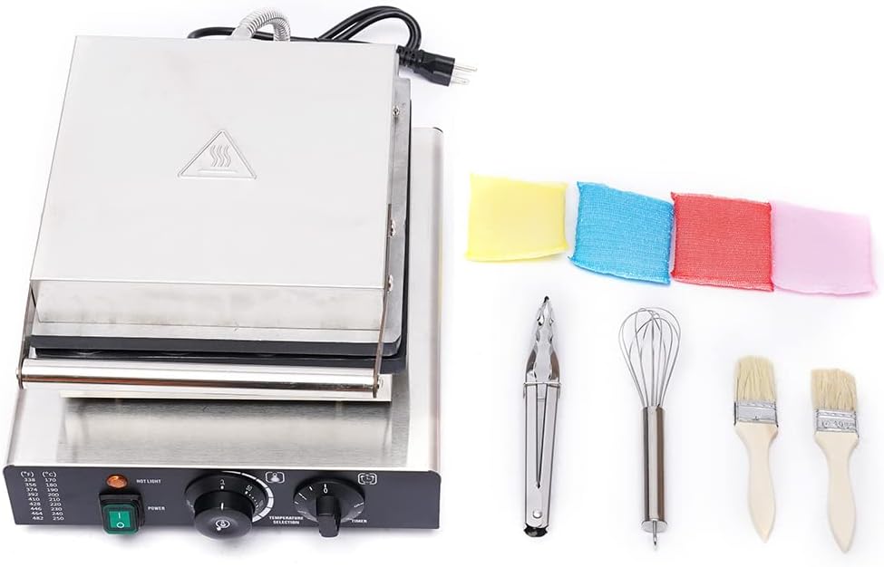 16 Grids Commercial Electric Waffle Maker 1750W,Non-stick Waffle Machine 50~300℃ Temp,Stainless Steel Mini Round Waffle Maker Machine for Restaurant,110V, 3164NQC