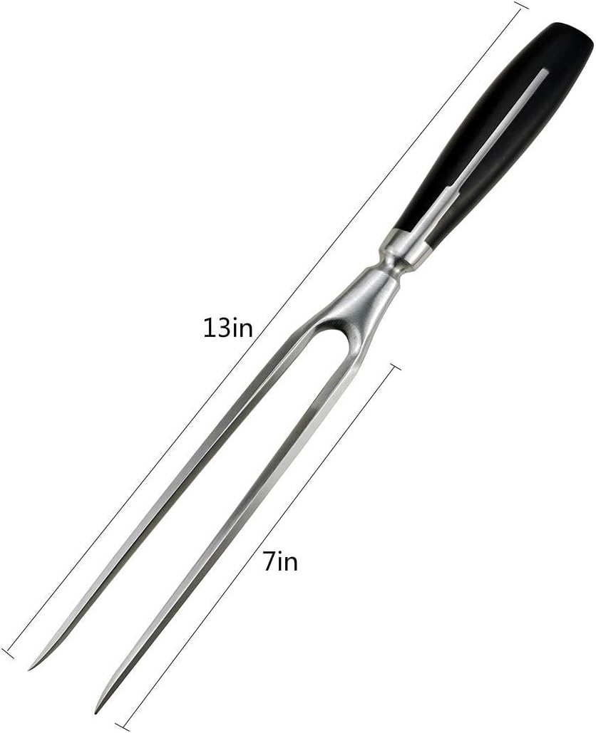 Carving Fork, Meat Fork, 13 Inch Cooking Fork, Heavy Duty Stainless Steel BBQ Fork, Long Metal Chef Pro Kitchen Forks for Barbecue, Serving, Cooking, Grilling, Roasting