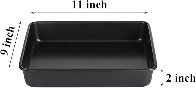 11 Inch Baking Sheets Pan Nonstick Set of 2, Walooza 2-inch Deep Baking Trays, 11X9 Inch Cookie Sheet Replacement Toaster Oven Tray, Non Toxic & Heavy Duty & Easy Clean
