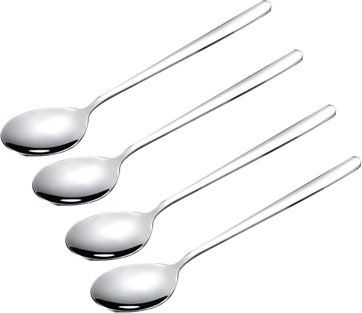 Large Soup Spoon Stainless Steel Dishwasher Safe Dinner Big Teaspoons with Round Edge 8 inches Tablespoons (4)