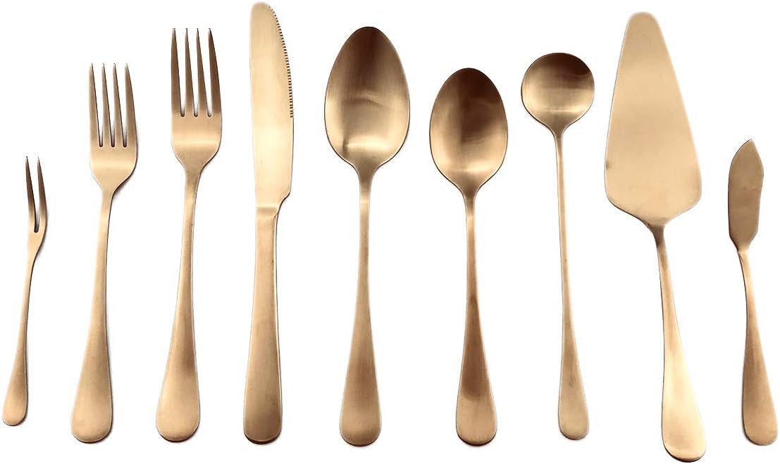 Gugrida Luxury 18/10 Stainless Steel Flatware Set Matte Black Silverware Set