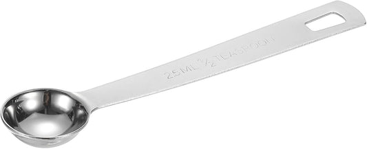 PATIKIL 1pcs 2.5ml Tablespoon Measuring Spoon, 1/2 Tbsp Measuring Spoon Stainless Steel Individual Measure Scooper Only for Ground Coffee Loose Tea Powder