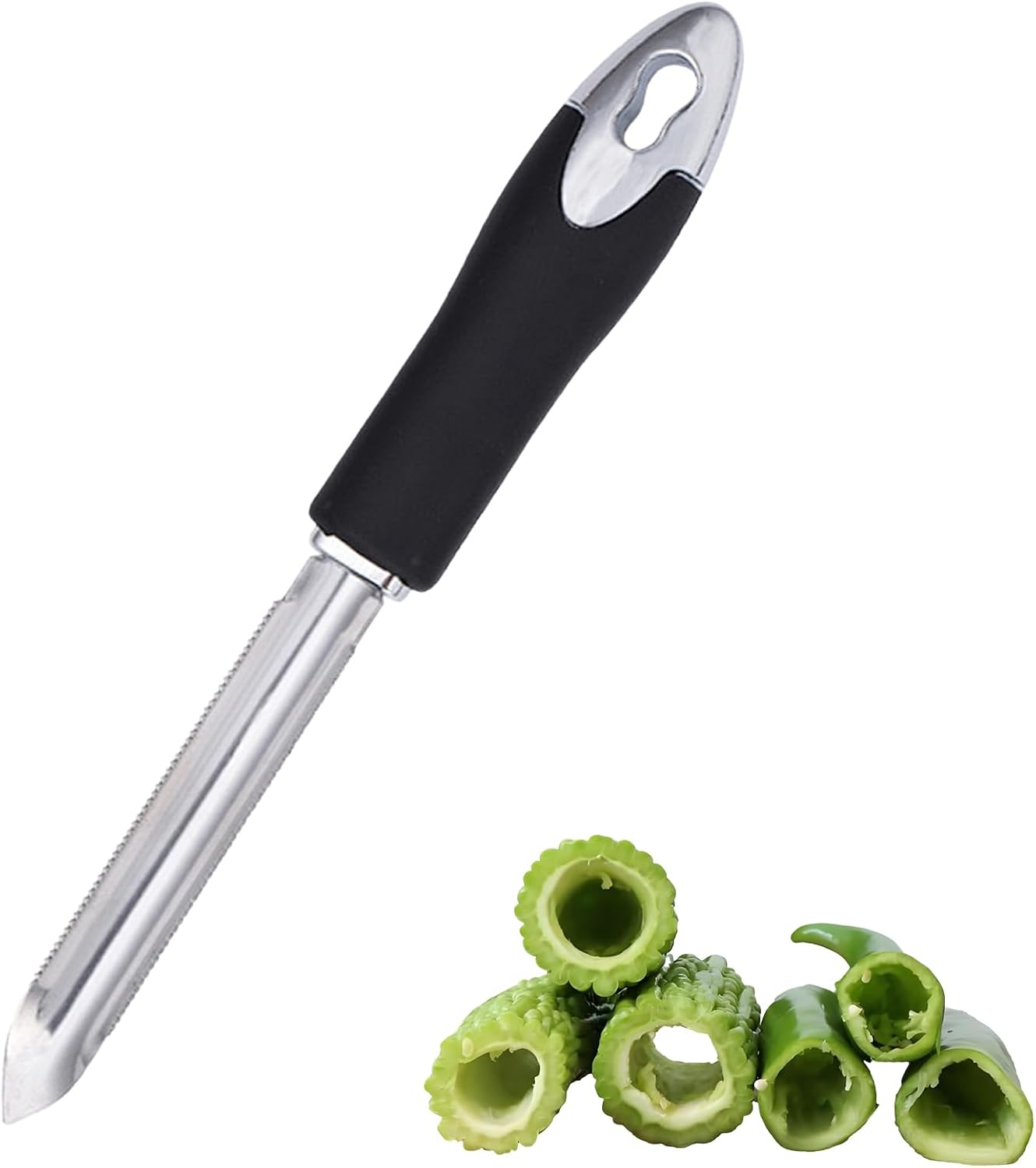 Jalapeno Pepper Corer Stainless Steel Zucchini Cucumber Corers Pepper Seed Remover Tool