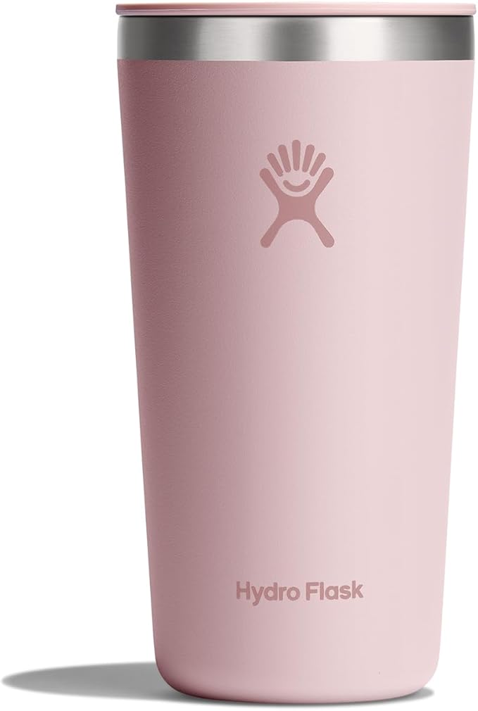 Hydro Flask All Around Tumbler Press-in Lid, Insulated Travel Mug, Stainless Steel Coffee Cup 20 Oz Trillium Pink