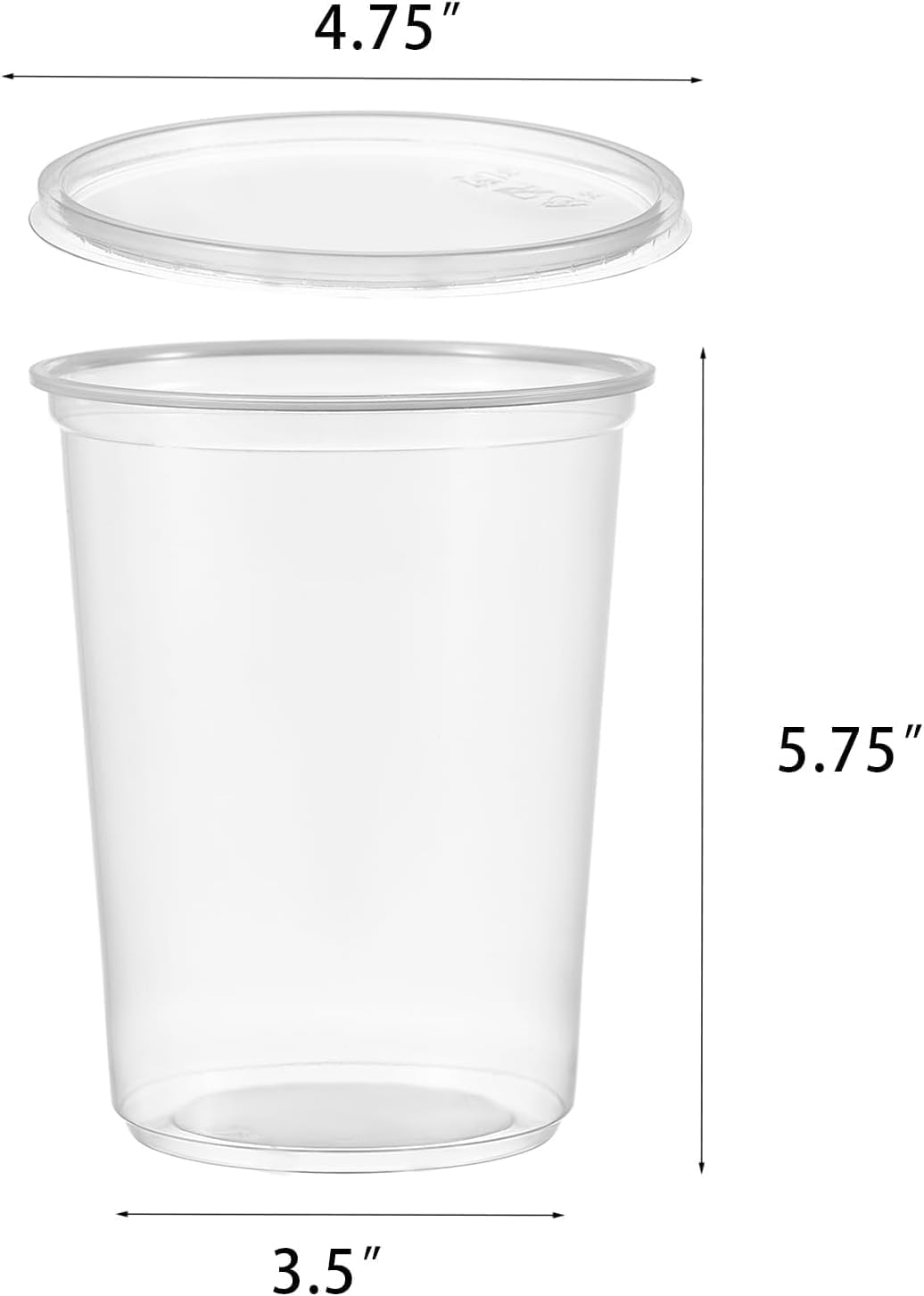 [42 Sets - 32 oz. Plastic Deli Food Storage Soup Togo Containers With Airtight Lids Clear Disposable Takeout Quart Container (Formerly FULING)