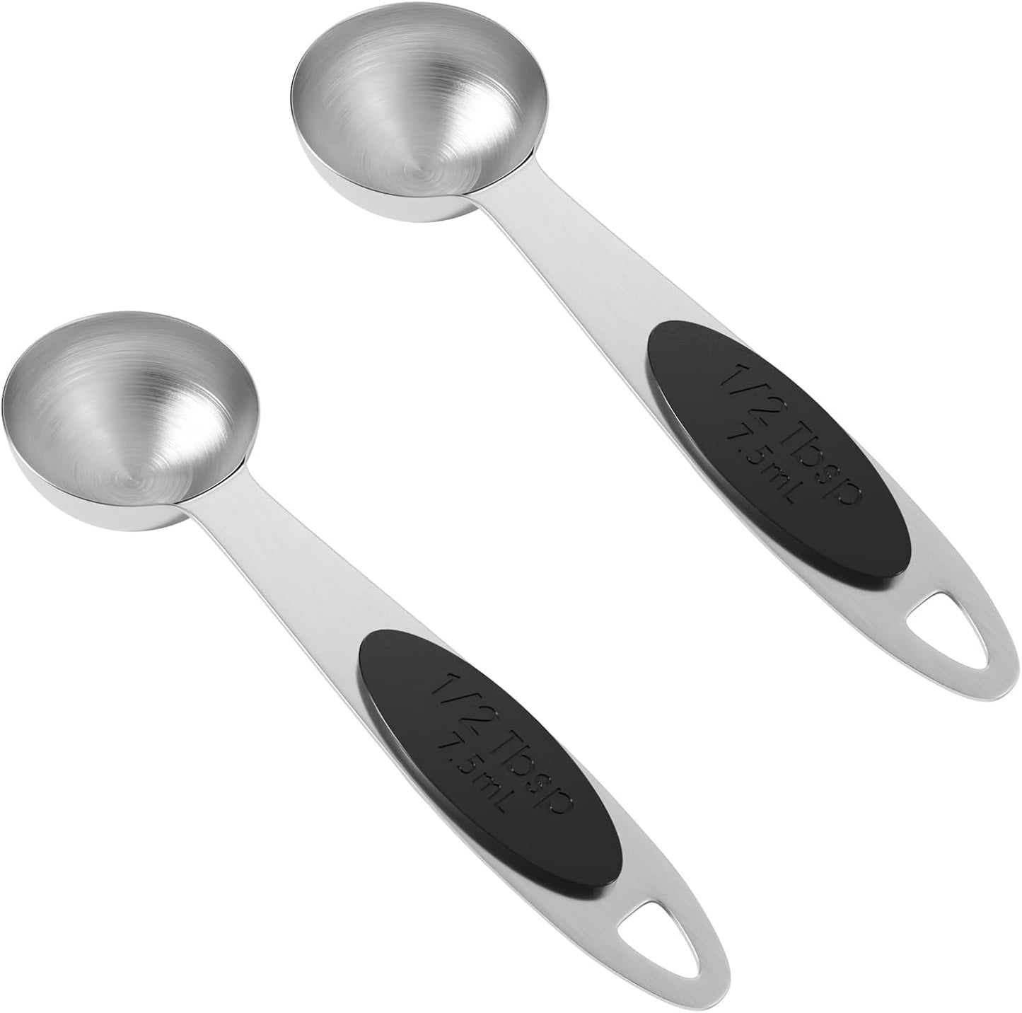 2PCS 1/2 Tbsp(1.5tsp, 1/4oz, 7.5ml) Single Magnetic Measuring Spoon, Stainless Steel Individual Measure Scoop Only for Baking & Cooking, Metal Kitchen Gadgets Essentials