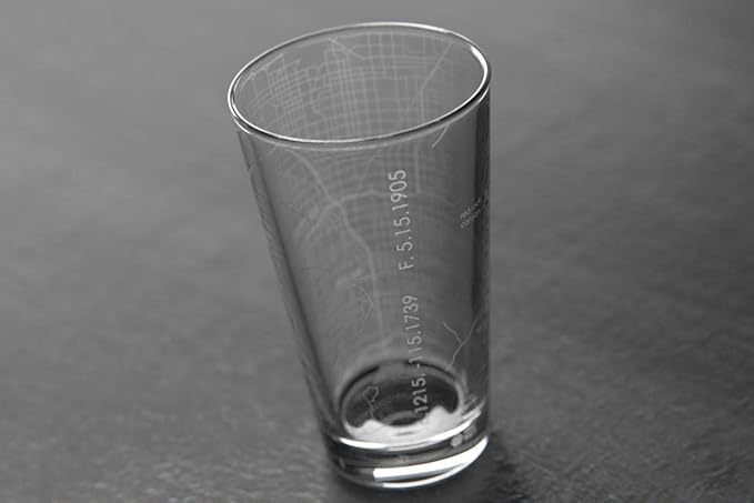Well Told Engraved Las Vegas Nevada Map Pint Glass, Etched Beer Gift (16 oz, Clear) City Map Pint, Custom City Glassware, Gifts For Beer Lovers