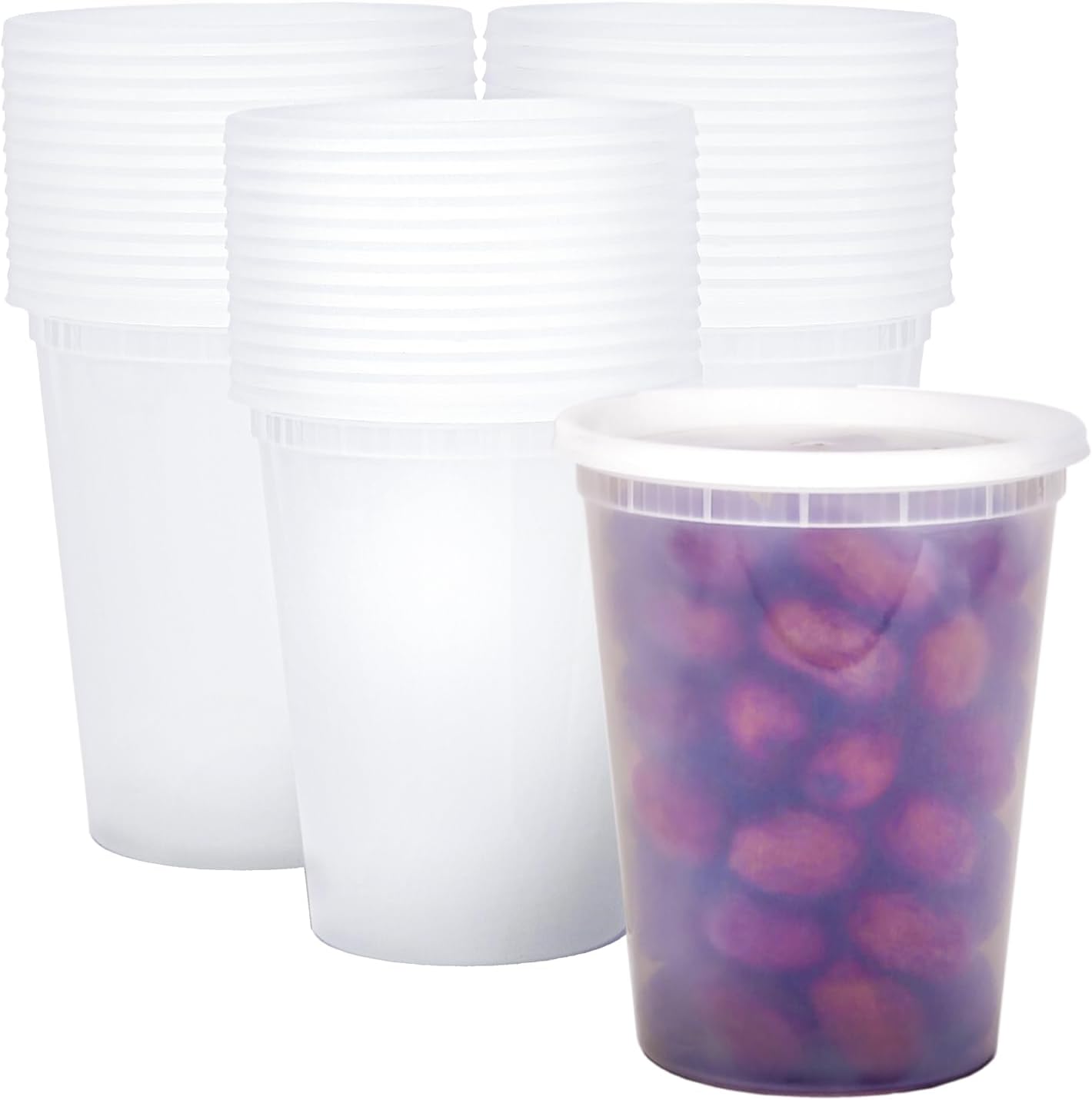 EASYTRIP [24 sets] 32oz Deli Containers with Lids，Food Storage Container with airtight lid，Plastic Soup Containers with Lids Meal Prep/BPA Free/Freezer Safe/Dishwasher Safe/Microwave Safe/Stackable