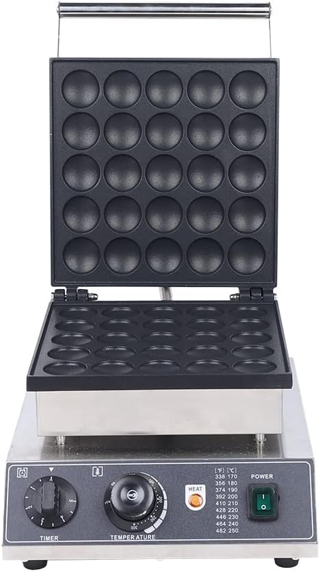 25-Pcs Waffle Maker Pancake Maker Non-stick Stainless Steel Waffle Pan Pancake Making Machine with Temp and Time Control for Home Restaurant