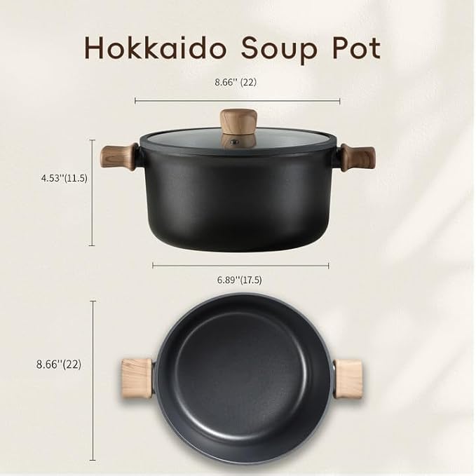 CAROTE Nonstick Soup Pot With Lid, 4.5Qt Non Stick StockPot Large Cooking Pot with Lid, Titanium - containing Soup Pot, Induction Compatible, PFOA/PFOS Free