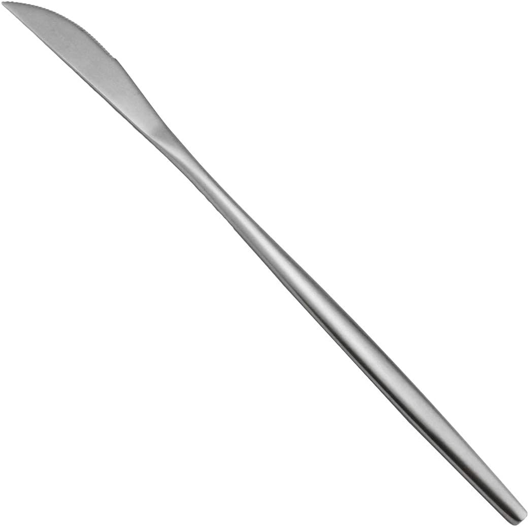 40-Pieces Silverware Set, Flatware Sets Satin Finish, 304 Stainless Steel Utensils Dishwasher Safe Service for 8, Include Dinner Knife/Fork/Spoon Dinnerware Sets (Matte Silver)