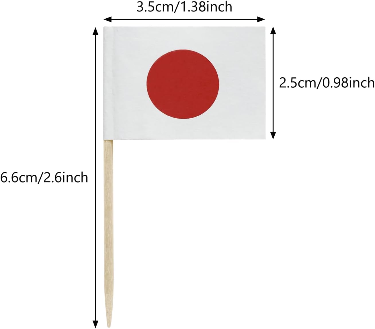100 Pcs Japan Flag Japanese Toothpick Flags Cocktail Picks