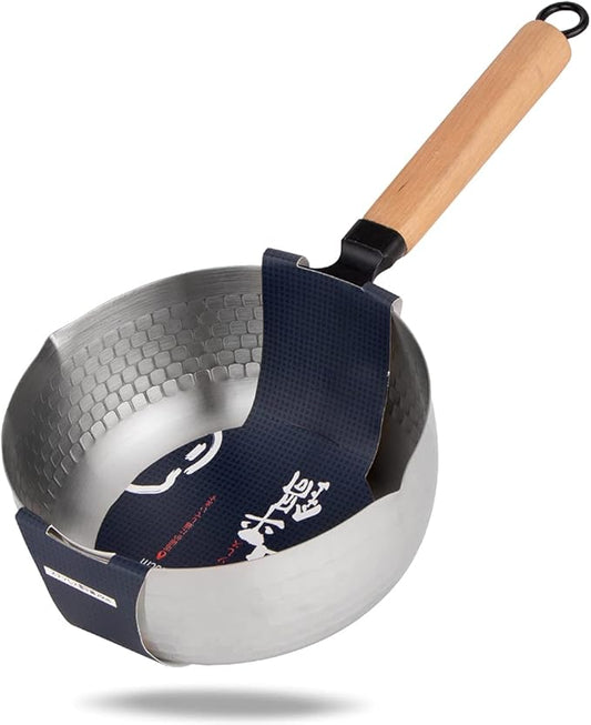 Yukihira Saucepan,Yukihira Pot, 3 Quart Stainless Steel Saucepan Pan Japanese Milk Pot with Wood Handle