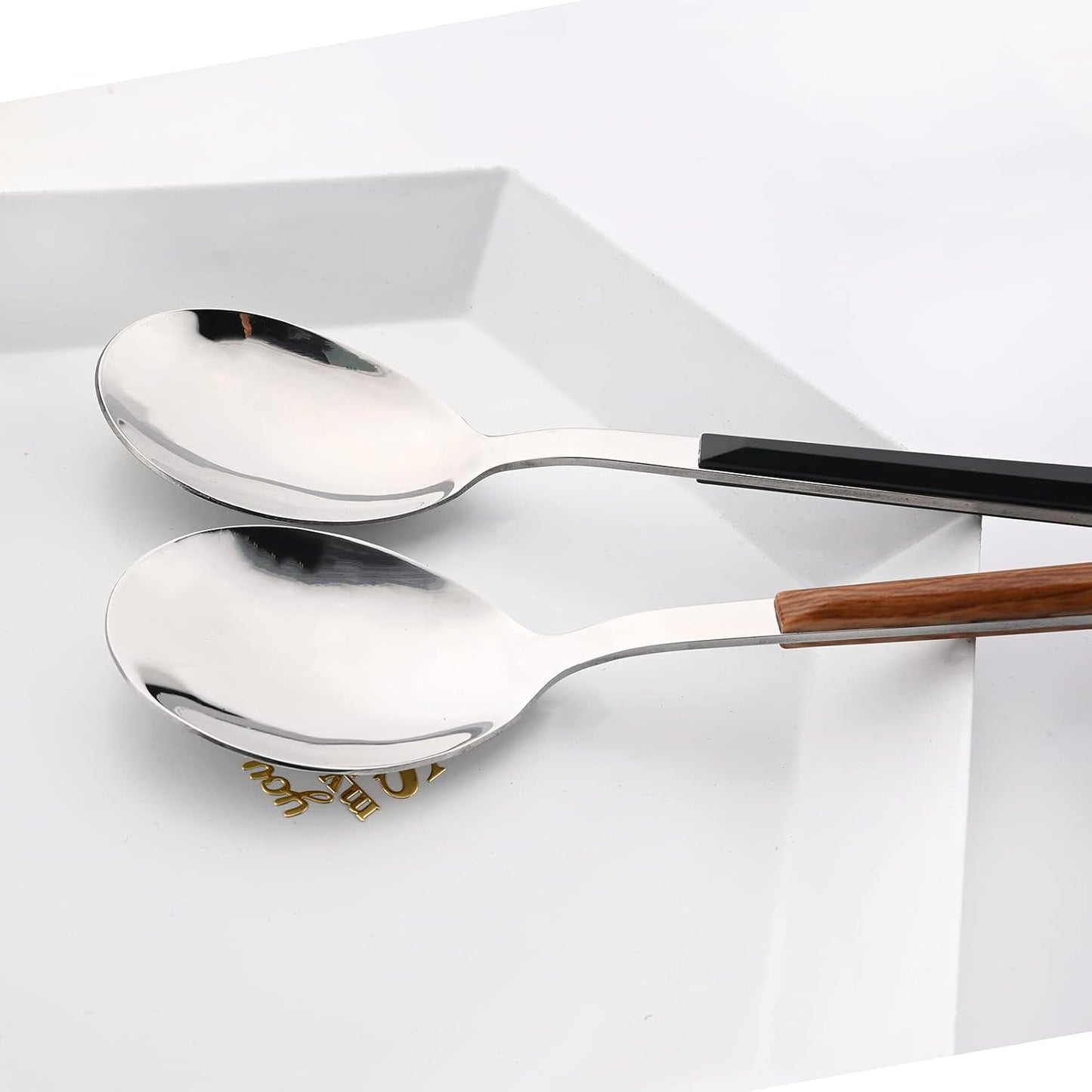 20 Piece (4 Set) Silver Stainless Steel Tableware With Wooden Handle, Wedding Cutlery And Daily Use, Silverware For Home Restaurant Party, Mirror Finished