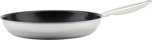WINCO Tri-Ply Frying Pan, 12-dia, Silver