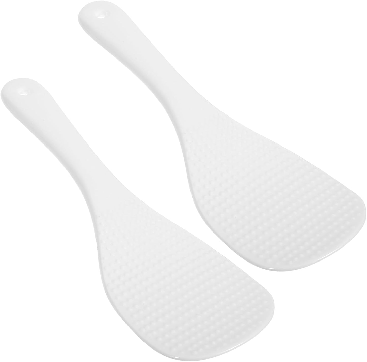 VOSAREA 2pcs Rice Spoons Ceramic Rice Paddles Non-stick Rice Serving Spoon Rice Potato Food Server Spatula Rice Scooper Kitchen Tool Rice Cooker Spoons Cooker Scoops
