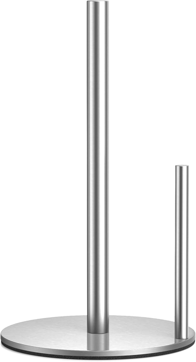 Paper Towel Holder Countertop, Stainless Steel, Silver, for Kitchen, Pantry, RV