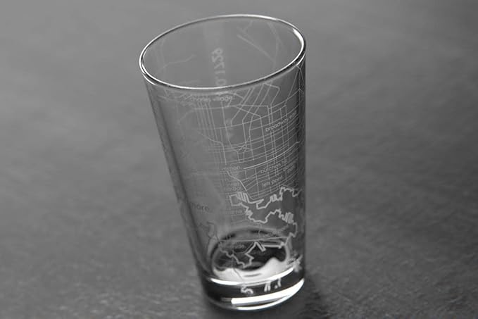 Well Told Engraved Baltimore Maryland Map Pint Glass, Etched Beer Gift (16 oz, Clear) City Map Pint, Custom City Glassware, Gifts For Beer Lovers