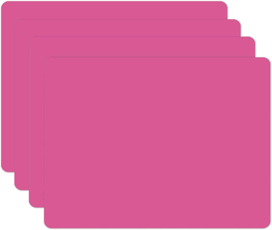Silicone Placemats, Food-Grade Non-Slip Waterproof, Dining, Stain Resistant, Countertop Protector, Kitchen Counter Mat, Heat Resistant, Baking mat Dishwasher Safe (15.7x11.8Inch-4pack, Rose)