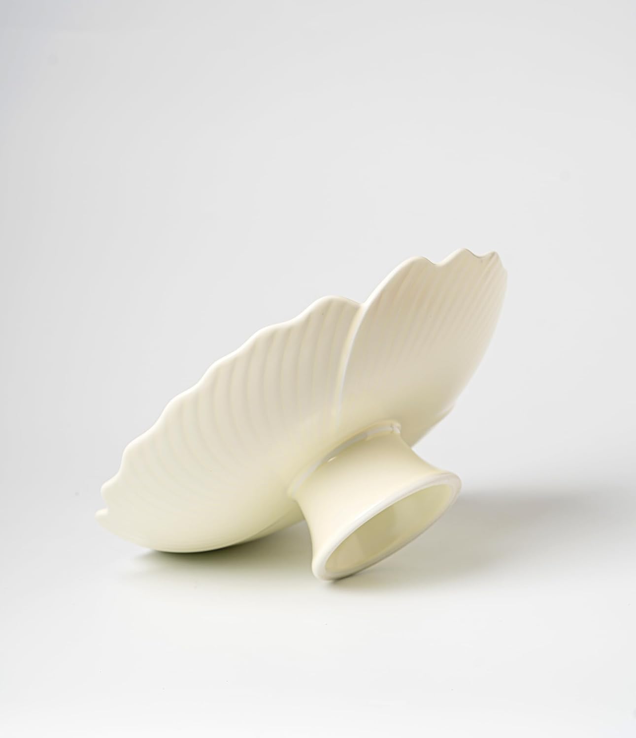 Ceramic Fruit Bowl for Kitchen Counter, Decorative bowl, Pedestal bowl, Footed bowl, Modern fruit bowl, Large fruit bowl, Decorative bowls for home décor, White fruit bowl, 10.5 ""