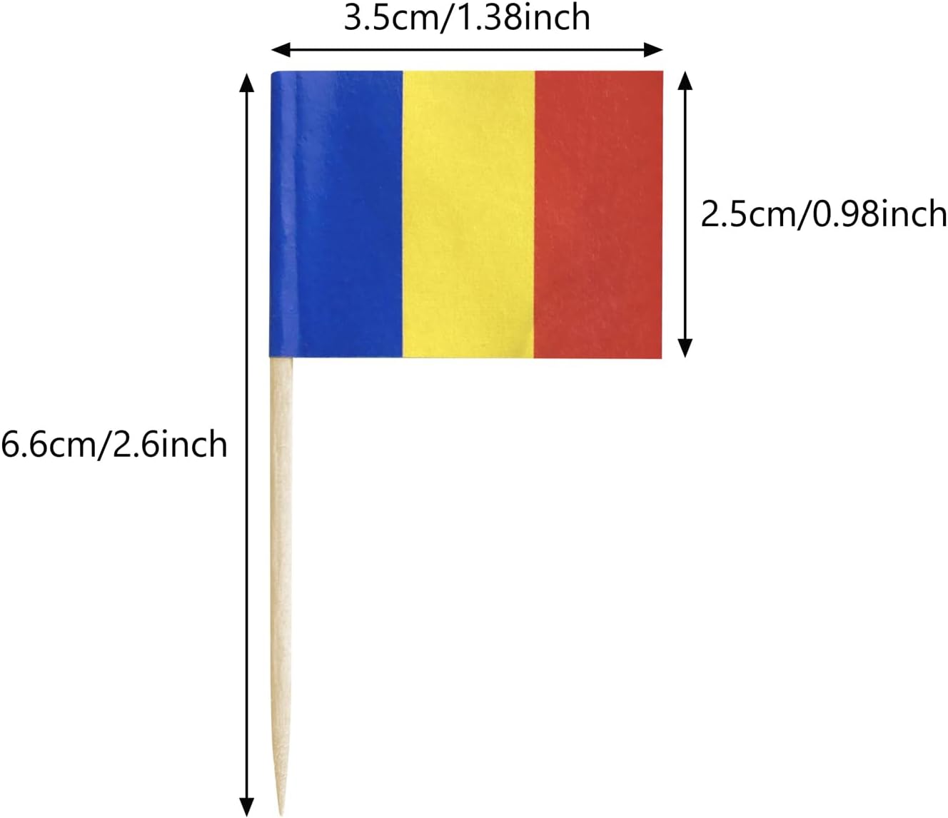 100 Pcs Romania Flag Romanian Toothpick Flags Cocktail Picks