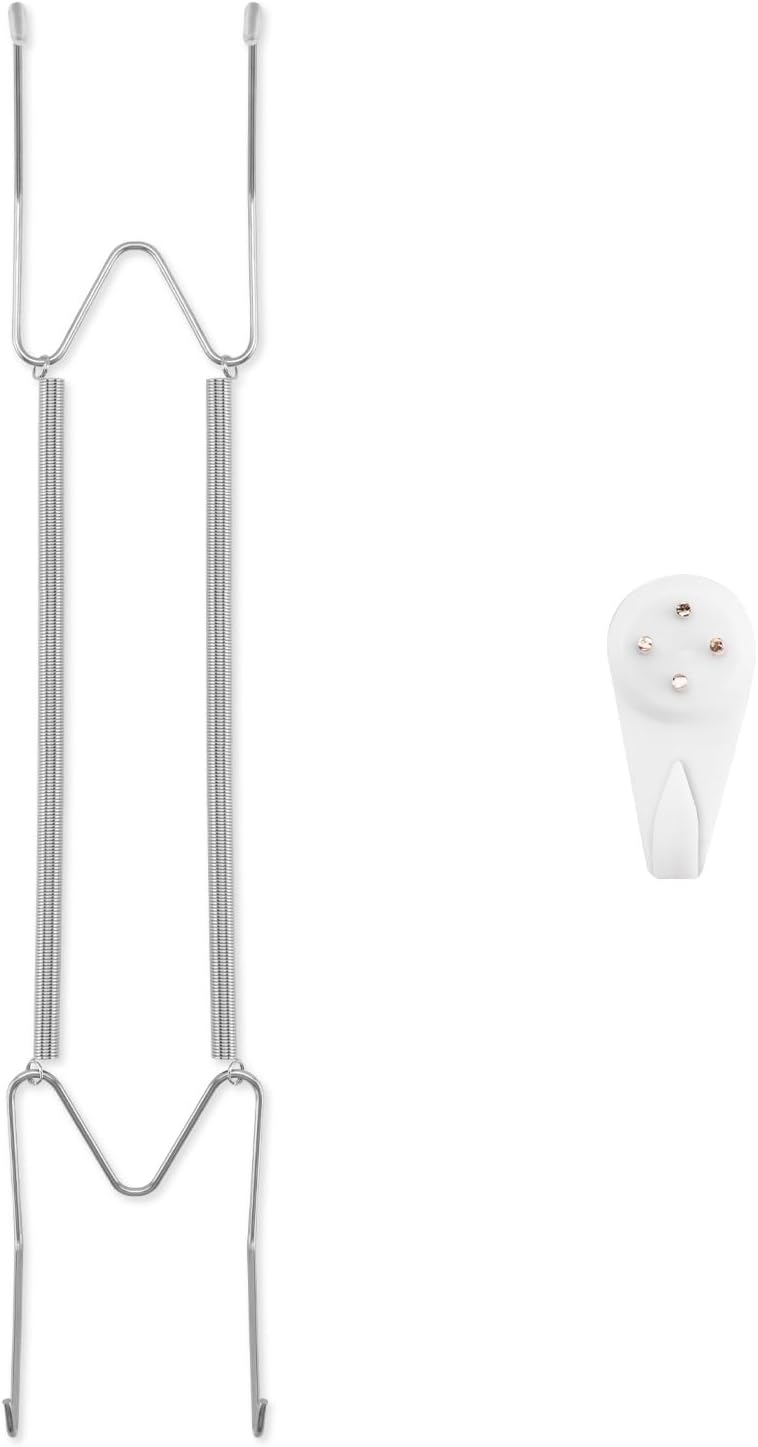 Plate Hangers for The Wall, Suitable for 16-20 inch Decorative Plate, Stainless Steel Wire Plate Holder with Wall Hooks and Rubber tip Protectors, Plate Hangers for Displaying Plates, Platter, Silver