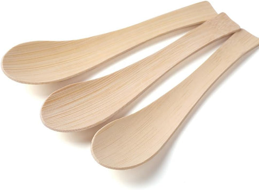 Bamboo Spoons -200 Count Disposable Spoons 5.51" Heavy Duty, Heat Resistant, Compostable Spoons for Eating 100% Biodegradable Renewable Cutlery Bulk for Parties/Picnics/Big Event/Daily Use/Travel