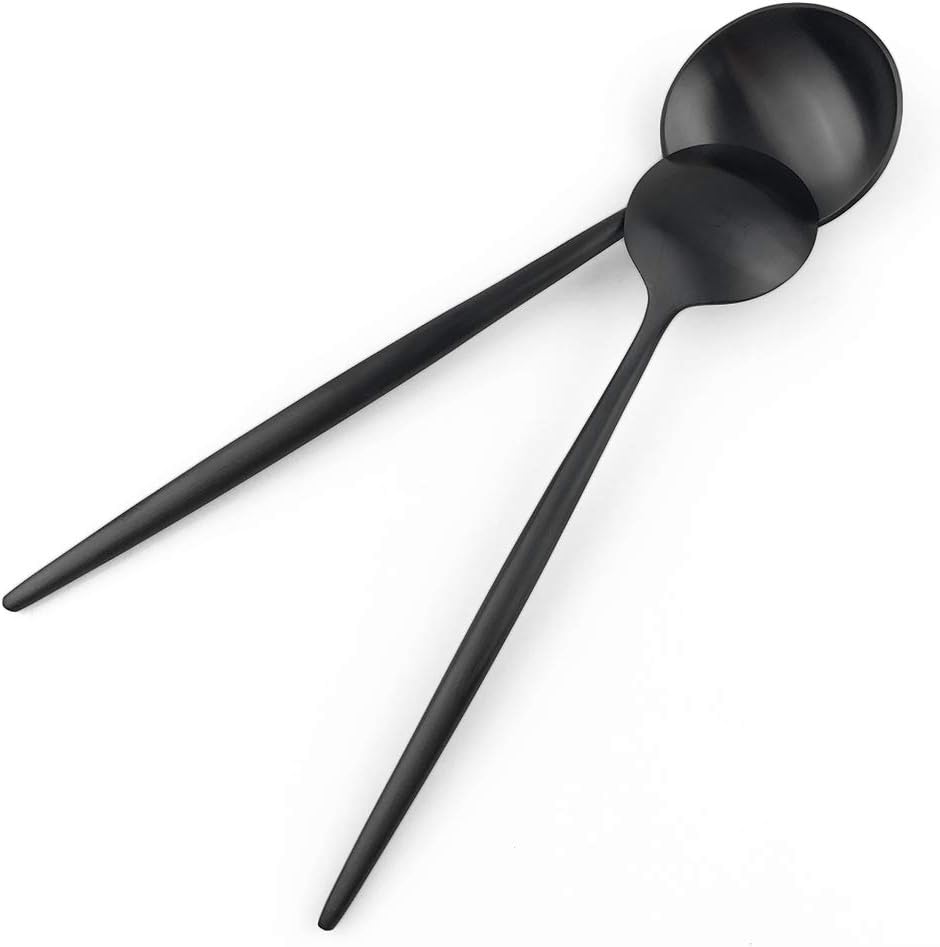 Gugrida Black Flatware, Royal 20 Piece Luxury Matte Finish 18/10 Stainless Steel Tableware Sets for 4 Including Forks Spoons Knives, Camping Silverware Travel Utensils Set Cutlery (Black)