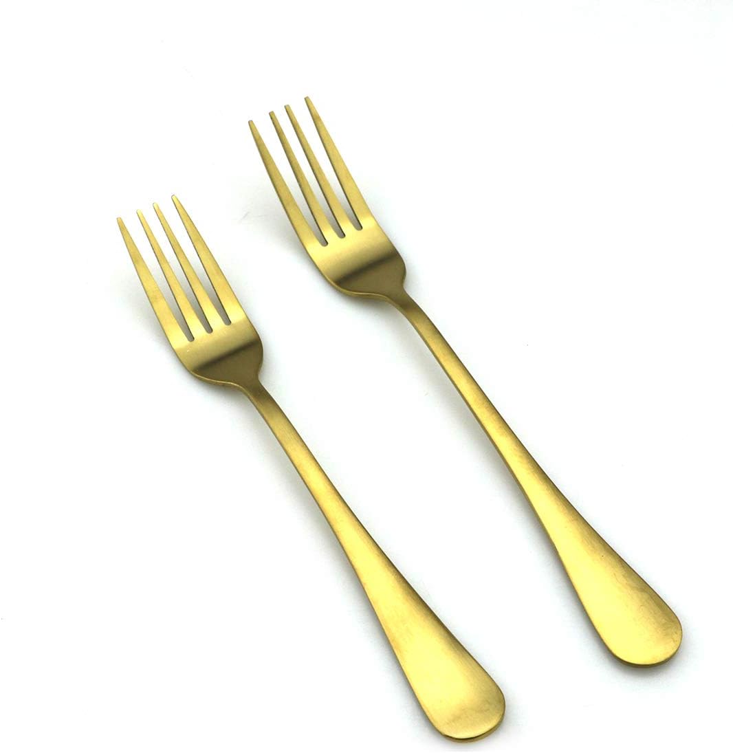 JASHII Modern Royal 20 Pcs Matte Gold 18/10 Stainless Steel Utensils Cutlery Dinnerware Set w/ 4 Pcs Straw, Knife Fork and Spoon Flatware Set for Wedding Festival Christmas Party Service for 4