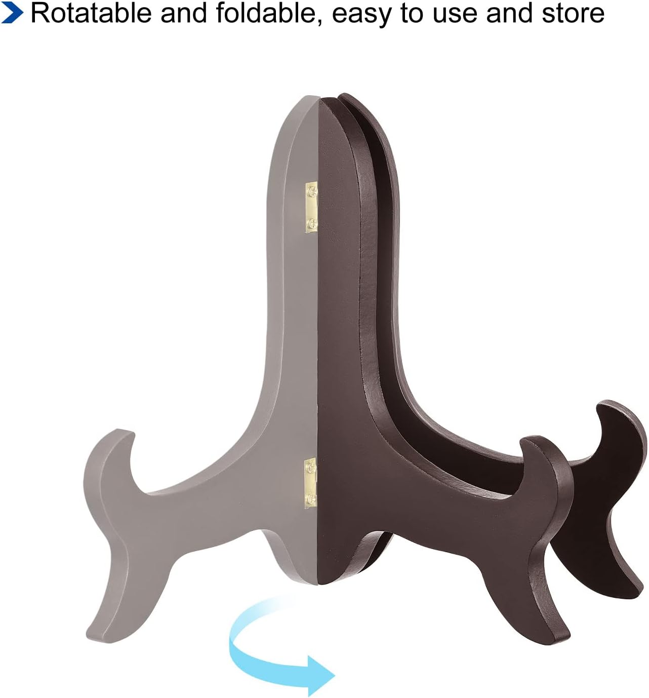 uxcell 2pcs 8" Easel Plate Holder, Wooden Folding Display Stand Brown for Decorative Picture Frame