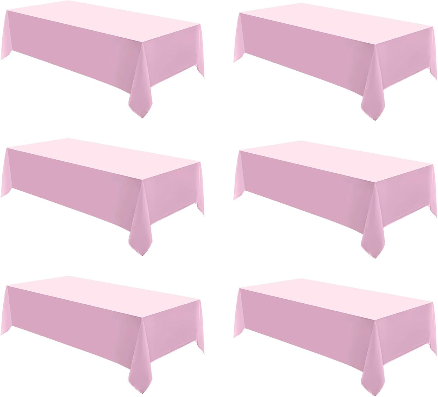 Rectangle Tablecloths 60x120 Inch 6 Pack Pink Tablecloth Washable Decorative Linen Polyester Table Cloths for Dining Table Banquets Buffet Parties and Wedding