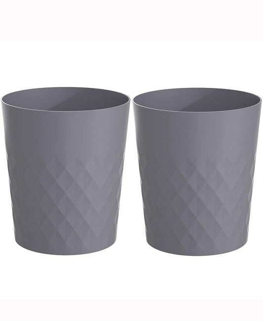 1.8 Gallon Small Trash Can 2 Pack Bathroom Garbage Can Waste Basket Recycling Bin for Dorms Bedrooms Offices Kitchens, Grey