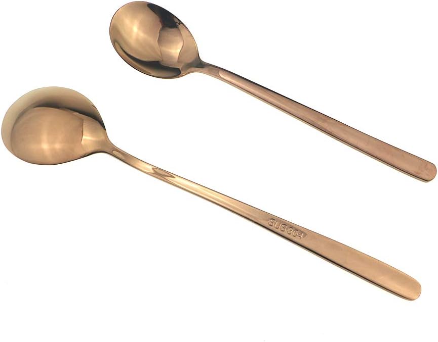 JASHII Mirror Polished Rose Gold 20-Piece SUS304 Stainless Steel Flatware Set,Silverware Set Dinner Knife Fork Spoon Dessert Fork Salad Spoon Service for 4