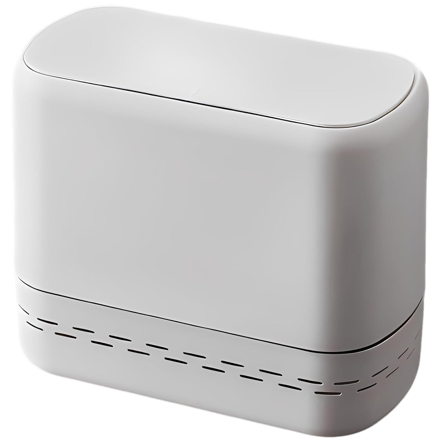 Sooyee Bathroom Trash Can with Lid, 2.4 Gallon Slim Trash Bin, Small Plastic Waste Basket, 10 L Narrow for Bedroom, Kitchen, Office, White