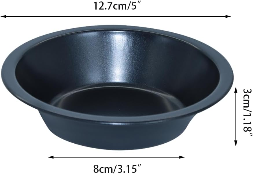 4 Pcs Mini Pie Pans, 5 Inch Round Small Pot Pie Plates, Nonstick Carbon Steel Bakeware Set for Baking Pies, Tarts