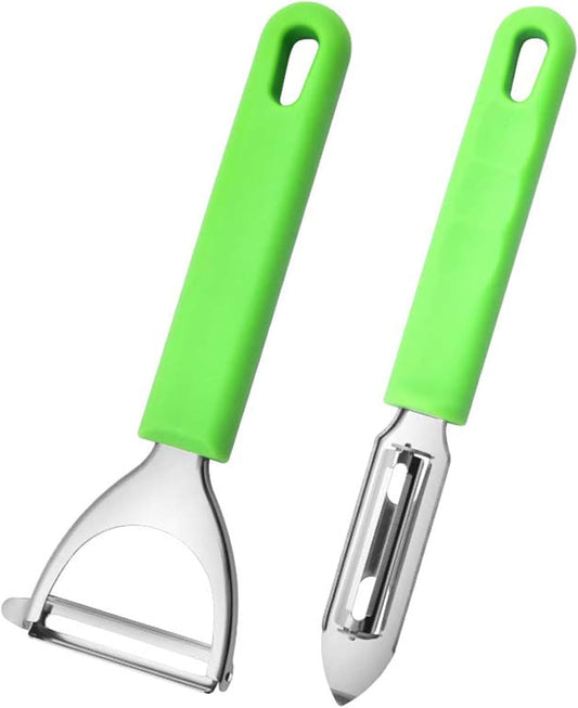 Vegetable peeler, kitchen stainless steel 2-piece set, equipped with ultra sharp stainless steel blades and comfortable grip, potato peeler, carrot peeler, apple peeler, kitchen peeler