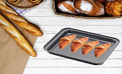 Little Small Baking Sheets Nonstick Set of 2 (9.5inch X 7.1inch) - SS&CC 8 Inch Nonstick Baking Toaster Oven Tray Cookie Sheets, 1 or 2 Person Household