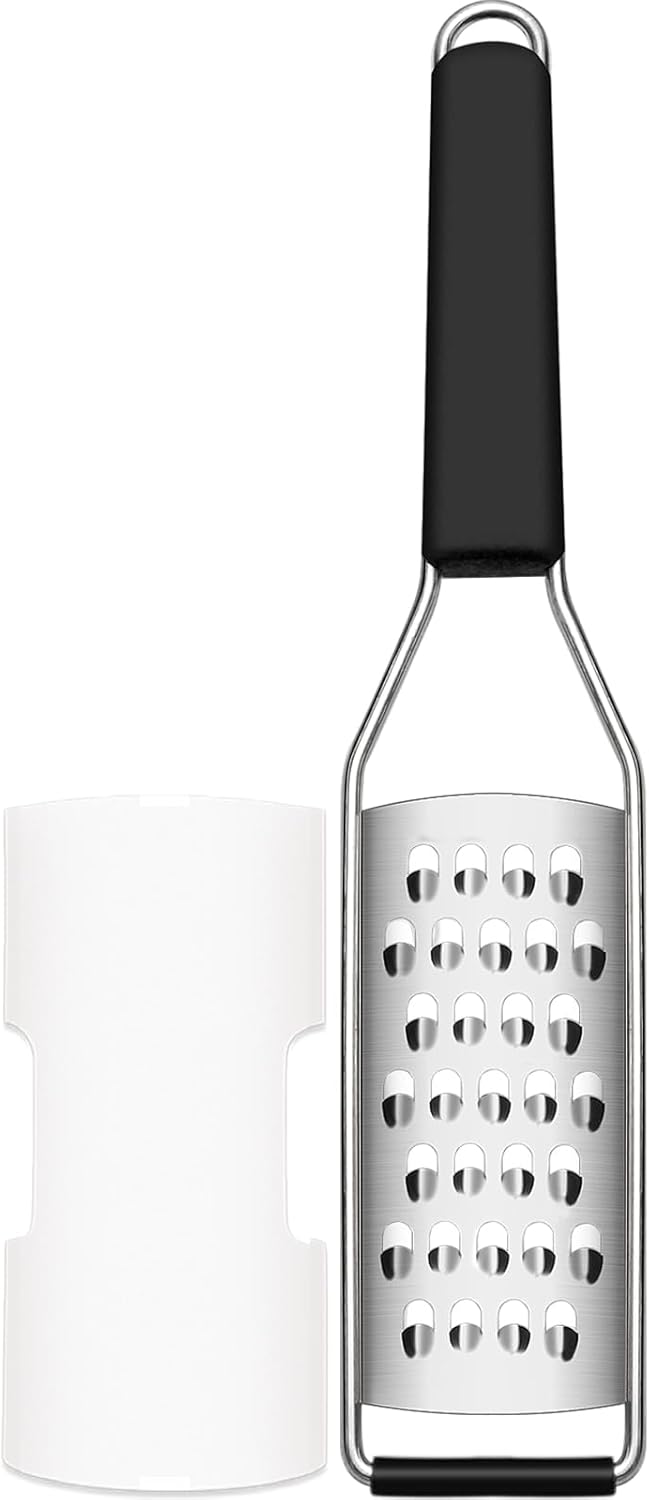 Cambom Cheese Grater Vegetable Shredder & Citrus Zester Lemon Zester for Parmesan Cheese, Vegetables, Zucchini, Nutmeg, Chocolate, Lemons, Hand Held Shredder Graters Stainless Steel Extra Coarse Blade