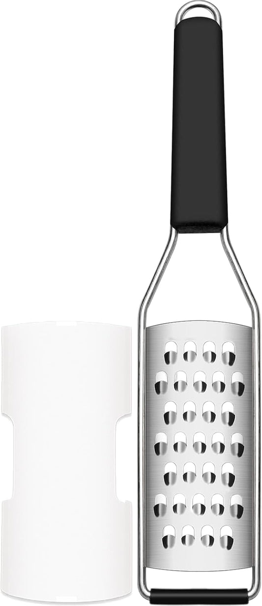 Cambom Cheese Grater Vegetable Shredder & Citrus Zester Lemon Zester for Parmesan Cheese, Vegetables, Zucchini, Nutmeg, Chocolate, Lemons, Hand Held Shredder Graters Stainless Steel Extra Coarse Blade